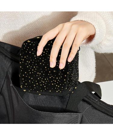 Stylish Menstruation Pad Bag with Zipper | Women's Tampon & Napkin Storage | Golden Star Pattern | 12 Color Options - Buy Online on GoSupps.com