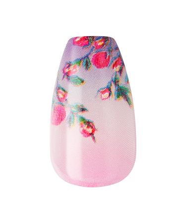 Shop KISS LoveShackFancy x imPRESS Lilac Crush Limited Edition Press-On Nails | Medium Coffin Purple | Prep Pad Mini File & Cuticle Stick Included | 30 Multicolor Fake Nails - Buy Online on GoSupps.com