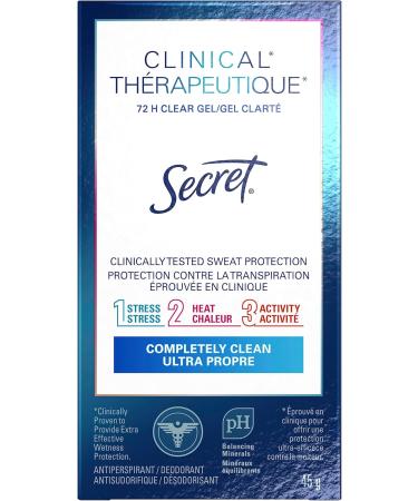 Secret Clinical Strength Clear Gel Antiperspirant and Deodorant Completely Clean 45 g Clear Gel Completely Clean - Buy Online on GoSupps.com
