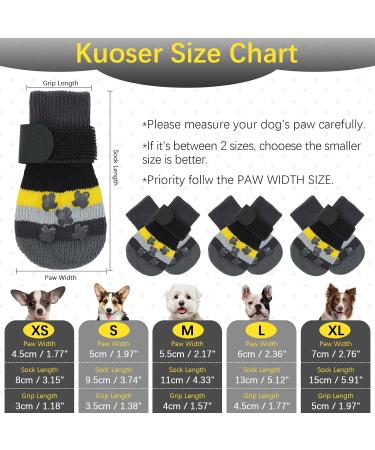 Kuoser Dog Socks - 3 Pairs Anti-Slip Paw Protection | Ideal for Hardwood Floors | Size M (6-Pack) - Stylish Black - Buy Online on GoSupps.com