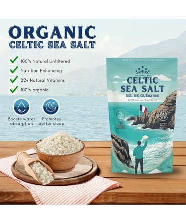 Celtic Sea Salt 500g | 100% Organic Unfiltered | 82+ Natural Minerals | Hand Harvested in Guerande France | Coarse Grey | 1 Pack 500g - Buy Online on GoSupps.com