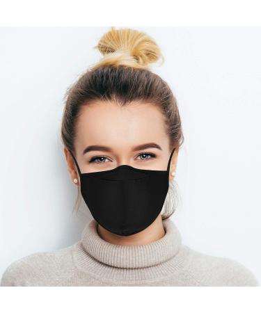 ecotru UK 4 Pack Reusable Cotton Face Masks 2 Navy Blue 2 Black Mask with Nose Wire for Glass Wearers 3-Ply Washable & Breathable Fabric with Filter Pocket & Adjustable Loops - Buy Online on GoSupps.com