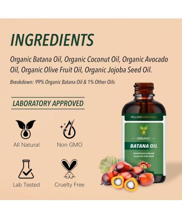 4 oz Pure Organic Batana Oil for Hair Growth & Skin Wellness | Nourishing Treatment from Honduras | Natural Shine & Moisturizing for Men & Women - Buy Online on GoSupps.com