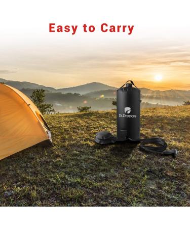 Dr. Prepare 4 Gallon Camping Shower Bag with Upgraded Screw Lid, Pressure Foot Pump, and Handy Nozzle - Portable Solar Shower for Beach, Camping, Hiking Trip - Buy Online on GoSupps.com