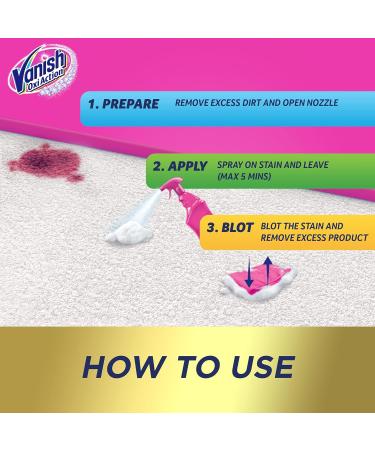 Vanish Oxi Action Carpet & Upholstery Stain Remover Spray 500 ml (Pack of 2) - Buy Online on GoSupps.com