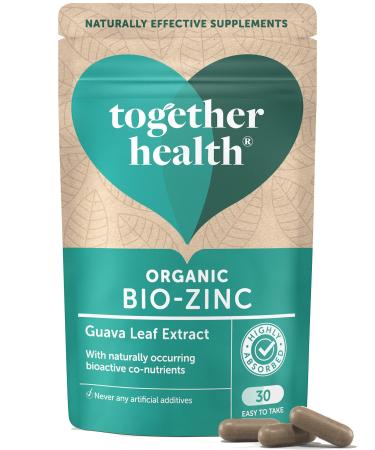 Organic Zinc supplement - Together Health - Natural Source of Zinc from Guava Leaves - Vegan - Made In The UK - 30 Vegecaps
