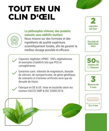 L-Th anine - 180 g lules - 750 mg par portion journali re - partir d'extrait naturel de th vert - hautement dos - sans additifs - v g talien - Buy Online on GoSupps.com