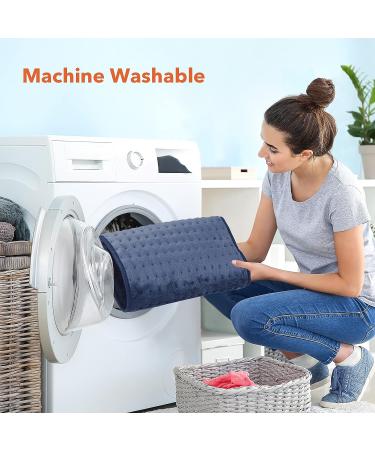 Toberto Electric Heating Pad for Back Pain Relief - 12x24 Ultra Soft Large Heated Pad - 6 Heat Settings, 4 Timer Auto Shut Off - Navy Blue - Buy Online on GoSupps.com