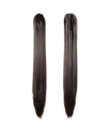 Ponytail Extension - Heat-Resistant Dark Brown Braid with Butterfly Clamp - 53 cm Realistic Hair Piece for Effortless Style - Buy Online on GoSupps.com