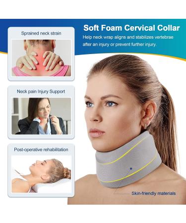 CozyHealth Neck Brace - Soft Neck Support for Men and Women - Foam Cervical Collar for Pain Relief and Stabilization (M Size, 3.5 Depth) - Buy Online on GoSupps.com