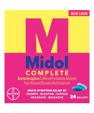 Midol Menstural Complete, Gelcaps, 24 ct