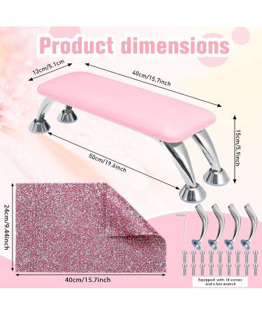 Professional Pink Leather Arm Rest for Nails with Wipes - Manicure Hand Pillow for Nail Techs - Buy Online on GoSupps.com