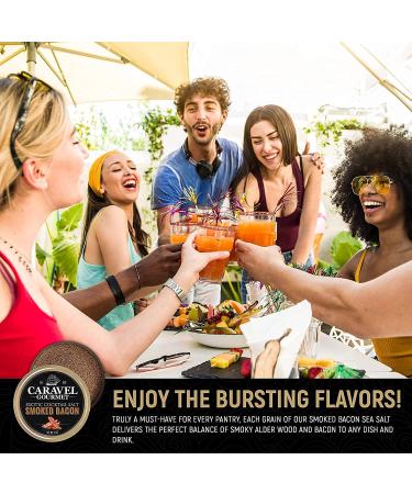 Caravel Gourmet Smoked Bacon Cocktail Salt 5oz - All Natural Bacon Salt for Bloody Marys and Margaritas - Buy Online on GoSupps.com