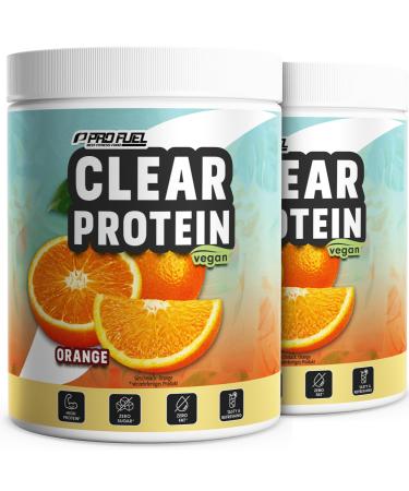 Clear protein vegan 720g orange - incredibly delicious & refreshing protein drink - vegan clear whey protein/ISO Clear Alternative with high -quality pea protein hydrolysate - 56% protein orange 360 g (2 Pack)