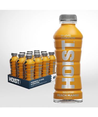 HOIST Premium Hydration Electrolyte Drink, Powerful IV-Level Hydration, Peach Mango, 16 Fl Oz (Pack of 12)