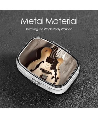 Guitar Pictures Printed Square Pill Box | Portable Travel Medicine Organizer | Best International Shipping - Buy Online on GoSupps.com