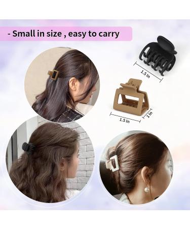 VRbeatter Small Square Hair Claw Clips 1.6 Inch - 8 Pack Neutral Color Hair Accessories for Thin Hair - Matte Non-slip Design for Women and Girls - Buy Online on GoSupps.com