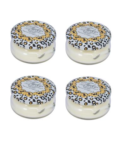 Tyler Creamy White 3.4 Ounce Glass Aromatherapy Scented Jar Candle Pack of 4 Platinum