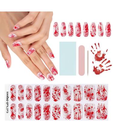EBANKU 20PCS Nail Gel Polish Strips-Full Wraps Nail Polish Stickers Cured Gel Nail Strips Self-Adhesive Gel Nail Wrap Stickers Decals with Nail File and Stick - Buy Online on GoSupps.com