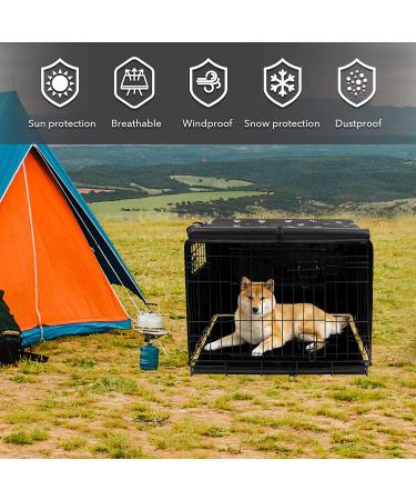 Pet Prime Indoor Dog Crate Cover - Durable Polyester Kennel Cage for 24 Inch Wire Crate - Windproof, Anxiety-Relief for Small and Large Dogs - Buy Online on GoSupps.com