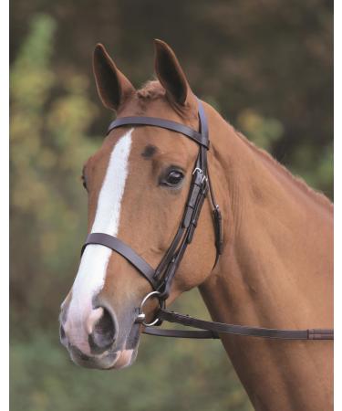 Shires Aviemore Plain Bridle With Rubber Grip Reins - Black Cob