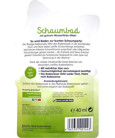 B bchen Allerliebst-Bad | Green Water Bubble Bath (40 ml) - Gentle & Fun for Kids - Shop Internationally - Buy Online on GoSupps.com