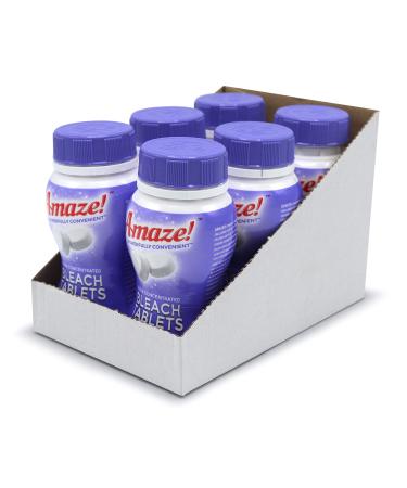 AMAZE! Ultra Concentrated Bleach Tabs for Laundry and Home Cleaning. Lavender Scent (CASE of 6 Bottles) 1 Case of Lavender