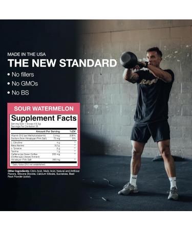 RAW Essential Pre-Workout Powder (Sour Watermelon) - Chris Bumstead Sports Nutrition Supplement for Men & Women - Preworkout Energy Powder with Caffeine L-Citrulline L-Tyrosine & Beta Alanine Blend Sour Watermelon - 30 S  - Buy Online on GoSupps.com