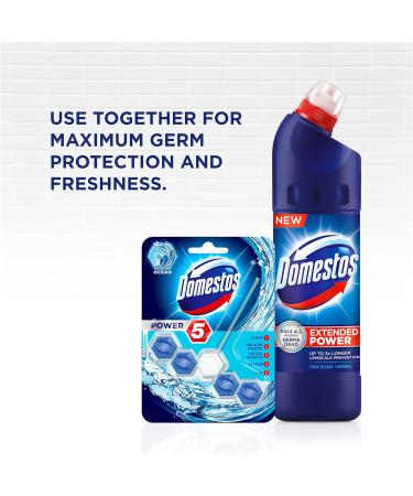 Domestos Ocean Toilet Rim Block - 2 Pack | Up to 300 Flushes | UK's No.1 Cleaner Brand - Buy Online on GoSupps.com