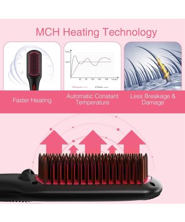 MiroPure Hair Straightening Brush - 2 in 1 Ionic Straightener Comb with MCH Heating, 16 Settings - Dual Voltage - Buy Online on GoSupps.com