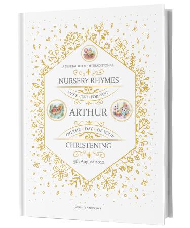 Christening Keepsake Gift Book of Classic Nursery Rhymes Personalised for Baby to Remember That Special Occasion