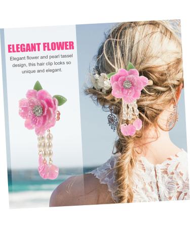 1 Pair Hairpin Pearl Hair Barrettes Asian Hair Womens Hair Clips Girl Flower Hair Accessories Vintage Flower Hair Clip Bridal Hair Barrettes Wedding Hair Alloy Miss Tassel Walk - Buy Online on GoSupps.com