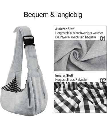 Petloft Reversible Small Dog Carrier - Adjustable Hands-Free Sling for Dogs Cats & Rabbits - Gray Cross-Body Carrier - Buy Online on GoSupps.com