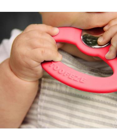Toofeze Ice Cold Baby Teether Toy   Fast Pain Relief   All Natural Silicone and Stainless   Ages 3 mos+ (Coral Pink) - Buy Online on GoSupps.com