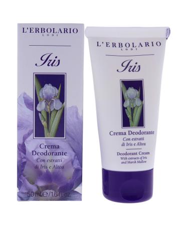 L'Erbolario - Iris - Deodorant Cream - Floral and Powdery Scent - Anti-perspirant Properties - Maintains Freshness  Protects Skin - Made with Marshmallow  1.6 Oz Floral 1.7 Ounce (Pack of 1)