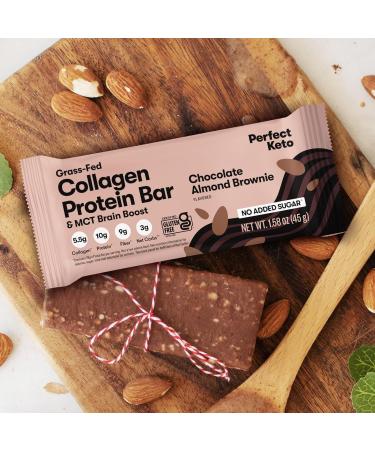Perfect Keto Collagen Protein Bar - Almond Butter Brownie - Pack of 12 - 1.58 Oz. - Buy Online on GoSupps.com