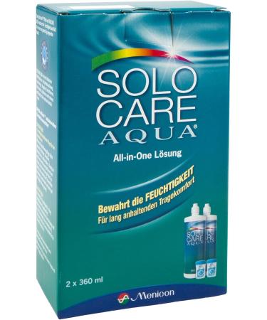 Buy Solocare Aqua Care Product for Soft Contact Lenses - Double Pack (2 x 360 ml) | International Shipping Available - Buy Online on GoSupps.com