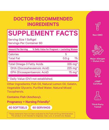 Pink Stork DHA Prenatal Multivitamin - Supports Baby's Brain & Nervous System with Omega 3 Fish Oil - 60 Capsules - Buy Online on GoSupps.com