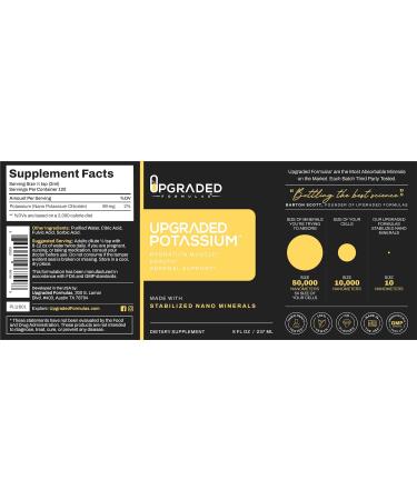 Upgraded Formulas Potassium Supplement - Liquid Nano Minerals for Hydration, Muscle Health, and Adrenal Support - Vegan Paleo Formula (8 fl oz) - Buy Online on GoSupps.com