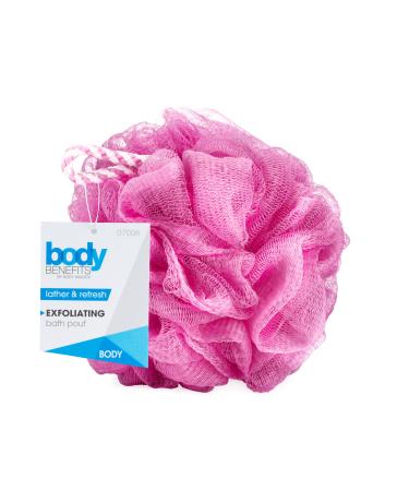 Body Benefits by Body Image Exfoliating Bath Sponge  Lather & Refresh  Buff & Revitalize  with Easy-to-Hold Strap (Colors May Vary)