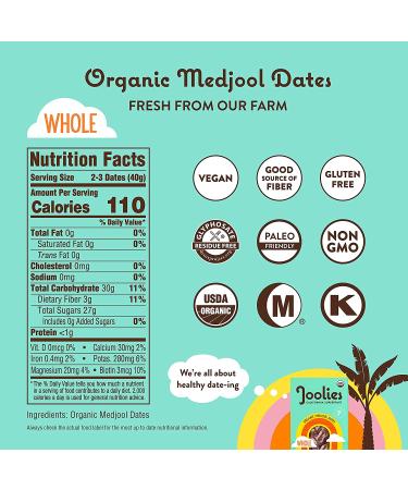 Joolies Organic Whole Medjool Dates | 2 lb Bulk Box | Fresh California Grown | Vegan, Gluten-Free, Paleo | No Sugar Added | Perfect Holiday Gift | Pack of 1 - Buy Online on GoSupps.com