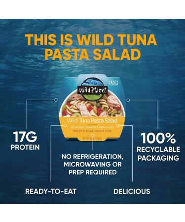 Wild Planet Ready-To-Eat Wild Tuna Pasta Salad with Organic Peppers, Tomatoes & Olives 5.6oz (Pack of 4) - Buy Online on GoSupps.com