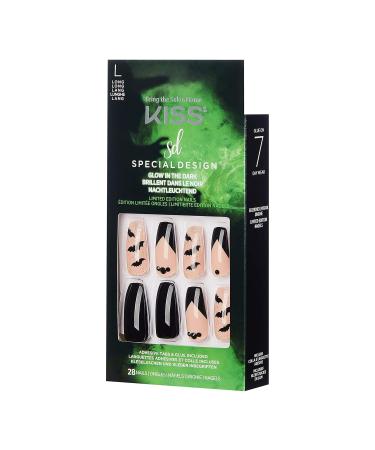 Buy CANERO Kiss Halloween Ghostin Nails - 28 Coffin Shape Fake Nails Long Length Special Design - Buy Online on GoSupps.com
