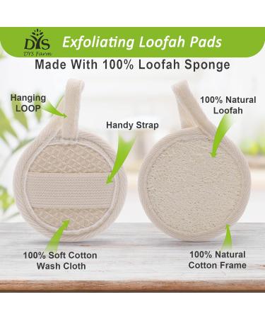6 Pack Face Loofah Pads Exfoliating Scrubber for Men & Women - Natural Luffa Facial Cleanser Sponges for Body Back Dead Skin Cleansing | Exfoliator Scrub Brush for Bath, Shower, Spa Massage - Buy Online on GoSupps.com