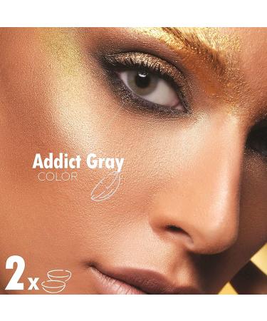 Anesthesia Colored Contact Lenses - Addict Gray (-2.50 Diopter) | Monthly Strongly Covering Lenses for Dark Eyes | Natural Look | 6-Month Wear - Buy Online on GoSupps.com