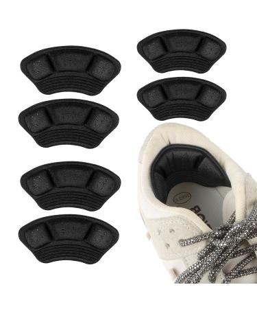 Sibba 6Pcs Heel Grips Inserts Mesh Adhesive Heel Cushion Pads for Boots Loose Shoes Too Big Anti Blister Shoe Liners Heel Protectors Improve Shoe Fit Reusable Heel Guards Liners for Women Men Black