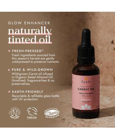 Fushi Carrot Oil 30ml Fresh-Pressed Rich in Beta Carotene Best for Sun Damage Skin Parched Skin & Fine Lines Vitamins A B C D and E and essential fatty acids Manufactured in the UK - Buy Online on GoSupps.com