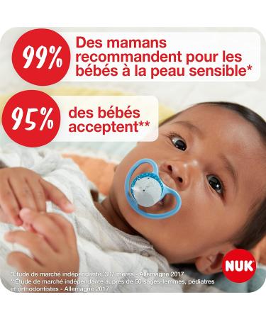 NUK Space Day & Night Baby Pacifier | 6-18 months | Glow-in-the-dark pacifiers with extra-large vents for sensitive skin - Buy Online on GoSupps.com