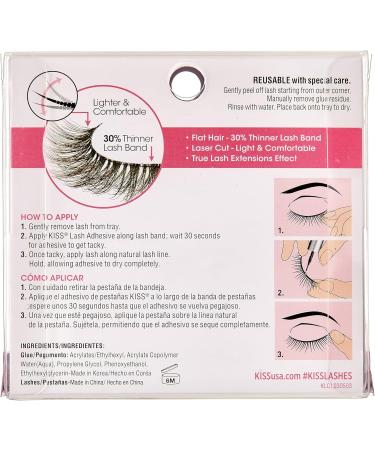 KISS Lash Couture Luxtension False Eyelashes 'Strip 03 Classic' 14 mm Includes 1 Pair Contact Lens Friendly Easy to Apply Reusable Strip Lashes - Buy Online on GoSupps.com