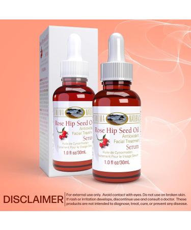 Rosehip Oil Facial Serum - Anti-Oxidant Rich Pore Minimizer | Skin Moisturizing Face Oil for All Skin Types - 1.0 Fl Oz/30ml - Buy Online on GoSupps.com